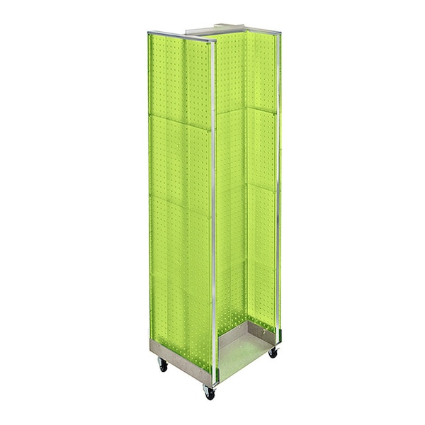 H-Unit Pegboard Floor Display on Wheeled Base. Panel Size: 16''W x 60''H